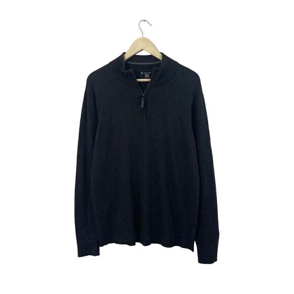 Smartwool Large Merino Wool Sweater Pullover Partial Zip Long Sleeve Mens - Picture 1 of 12